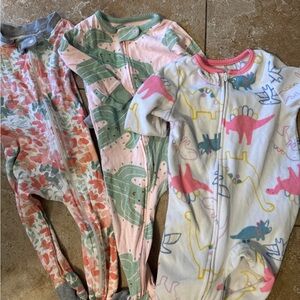 Lot of Three 12 month baby girl pajamas